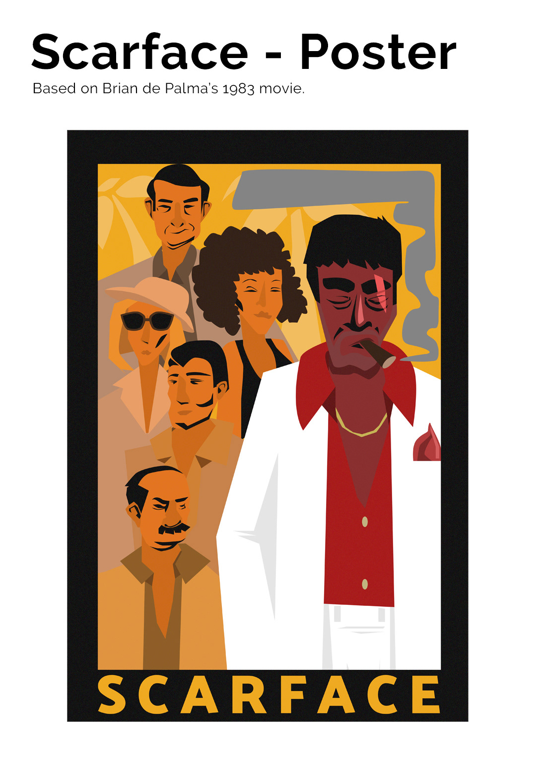 scarface poster movie poster affiche Character design  ILLUSTRATION  graphism
