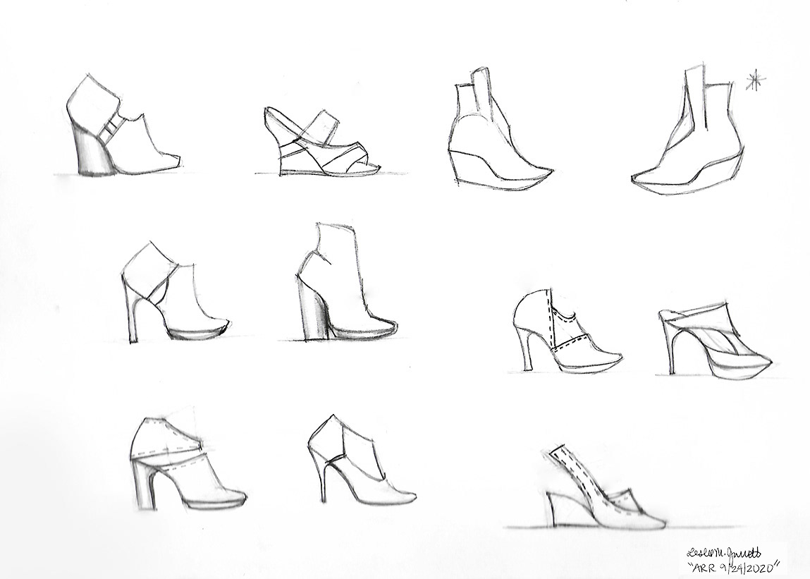 design footwear shoes sketches