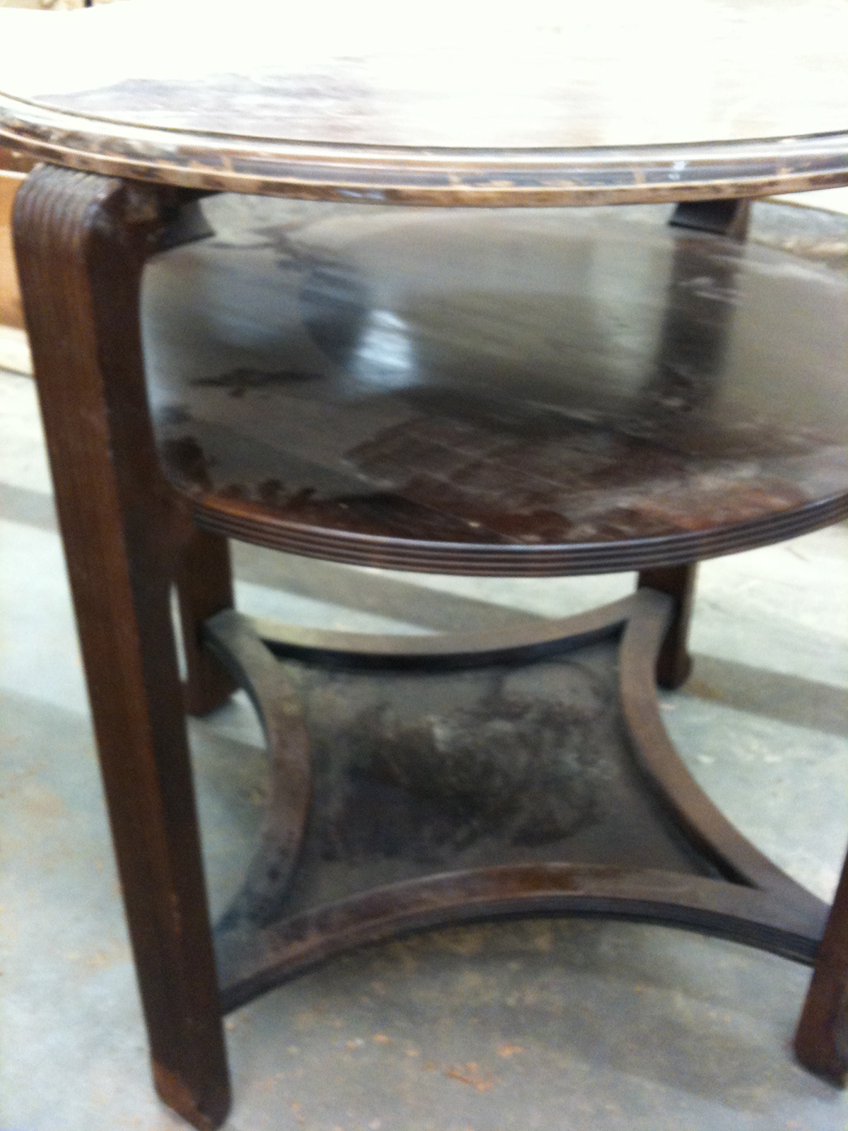 refinishing Antique restoration art deco veneer walnut book-matched veneer  cigar table art deco table  smoking table side table