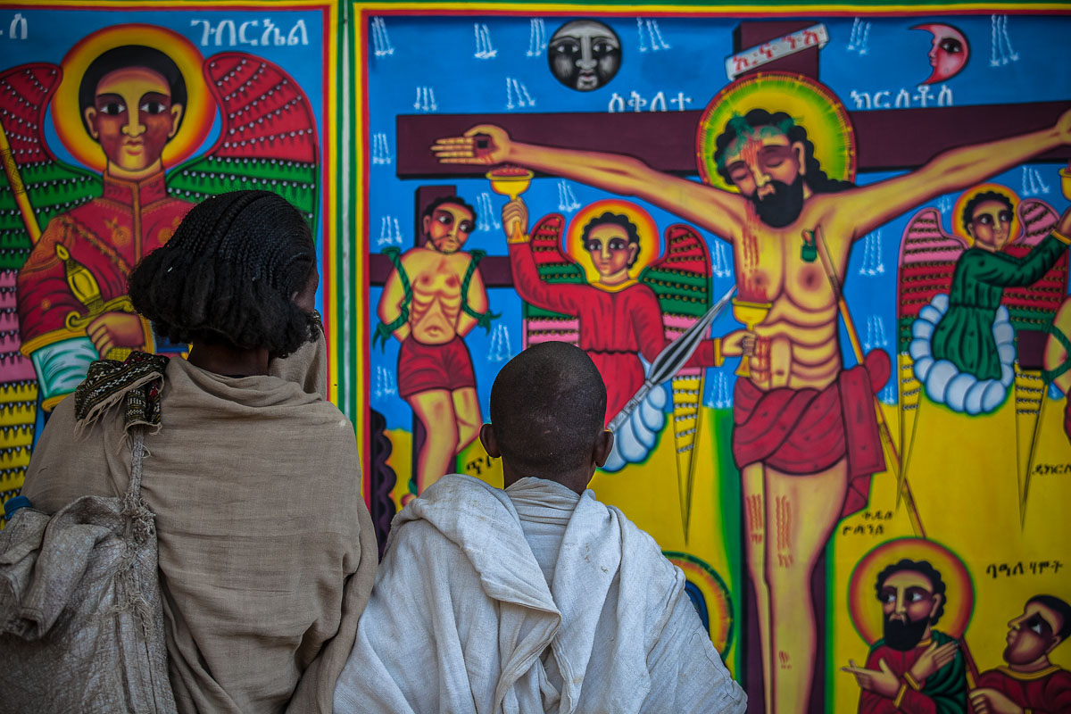 ethiopia africa religion Axum Tigray Orthodox festival hosanna priest Pilgrims Palm Sunday