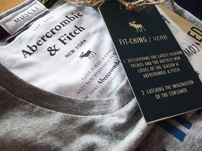 Abercrombie & Fitch A & F tshirt fishing screen printing labels tags eroded look book black and white Imperfections Collection Clothing Competition sewing