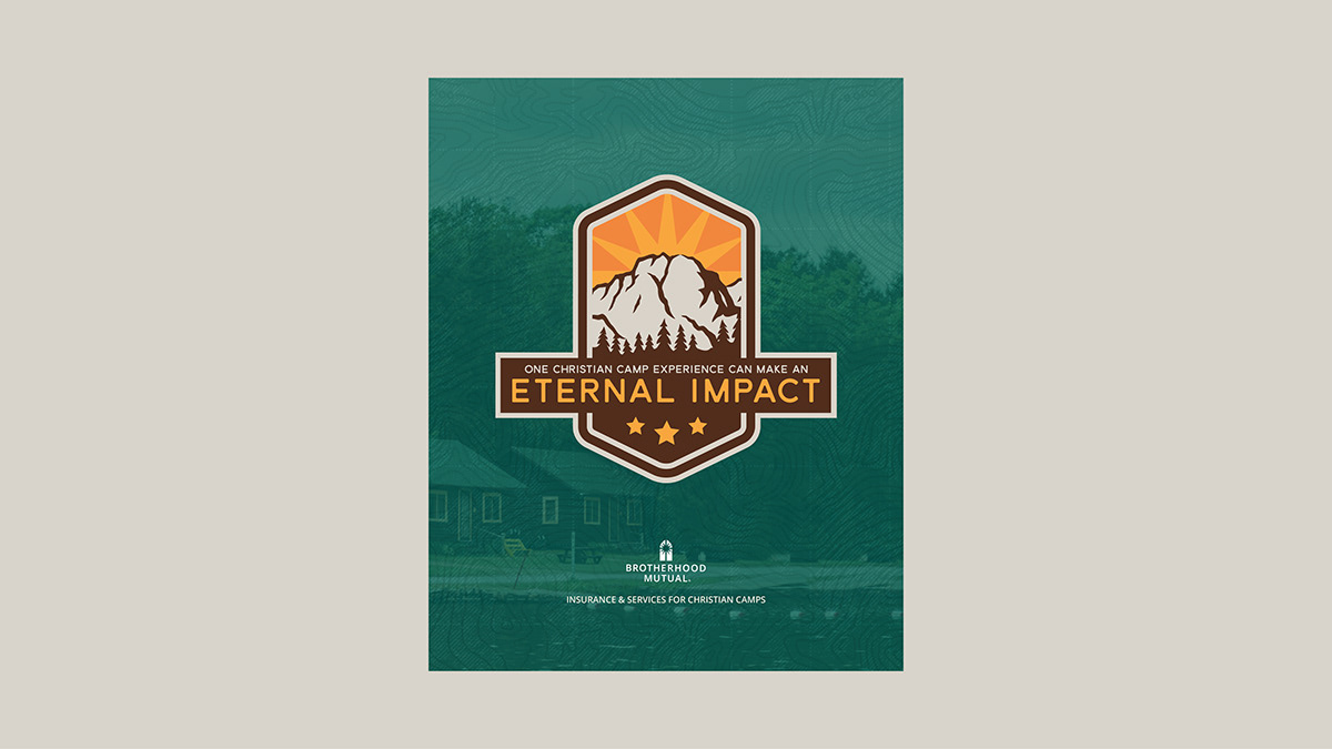 insurance brochure print design  Booklet camp Outdoor National Park graphic design  badge flyer