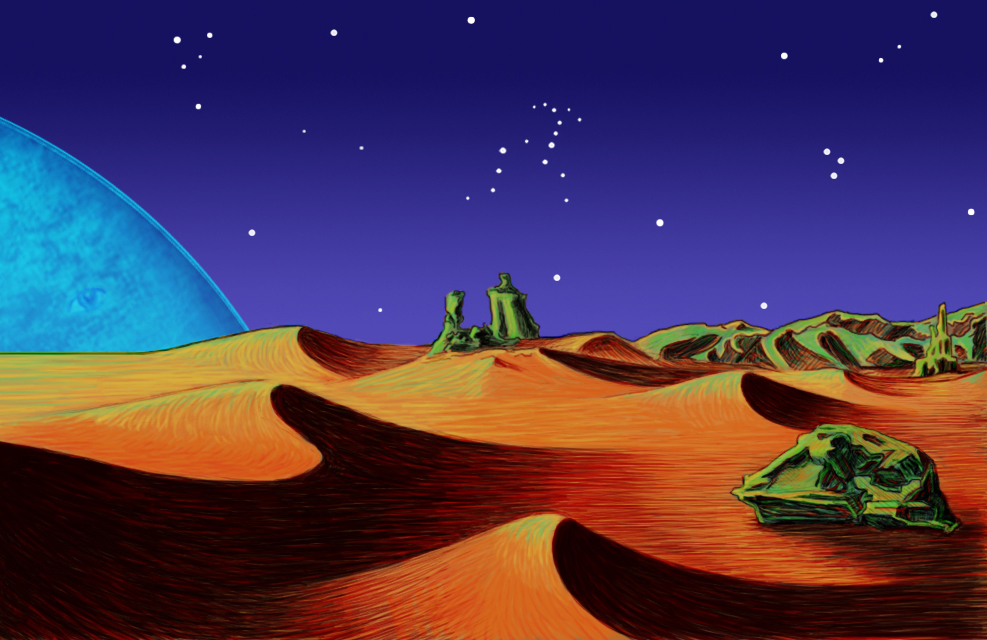 comics science-fiction Space  universe stars UFO life desert exoplanet