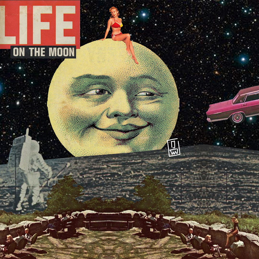 collage concept Digital Art  graphic design  magazine moon panoramic Space 