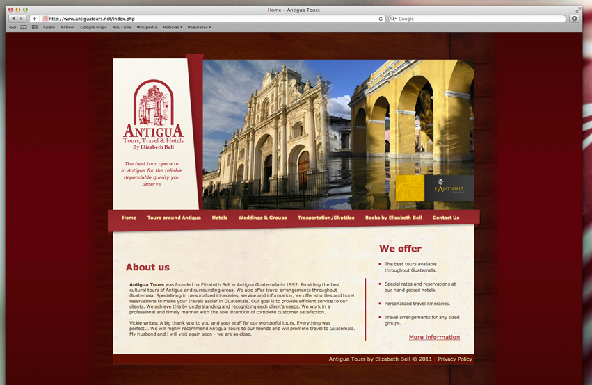 xlediaz antigua tours Webdesign diseño de websites Diseño web