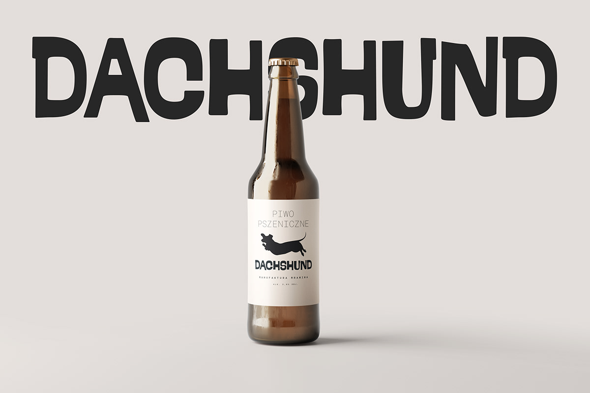 beer label Packaging beer design beer bottle Daschund label design brand identity branding  logo dackel