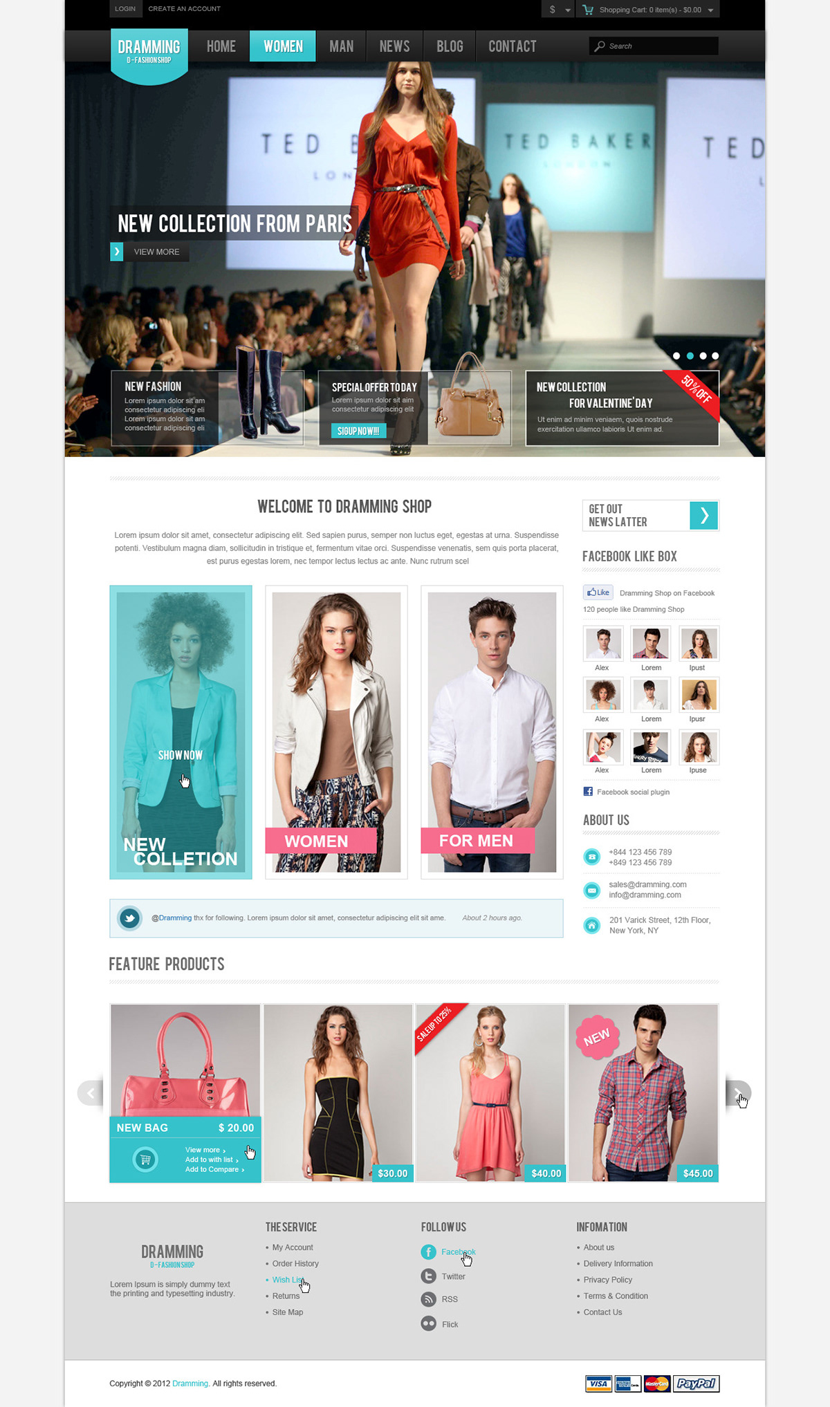 psd template Fashion shop E - commerce online store Magento Theme