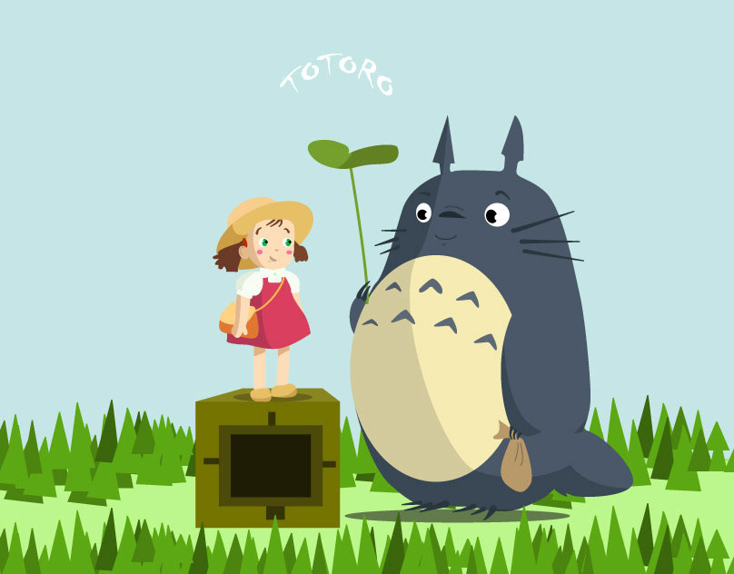adobe illustrator anime artwork customized manga totoro Totoro illustration vector