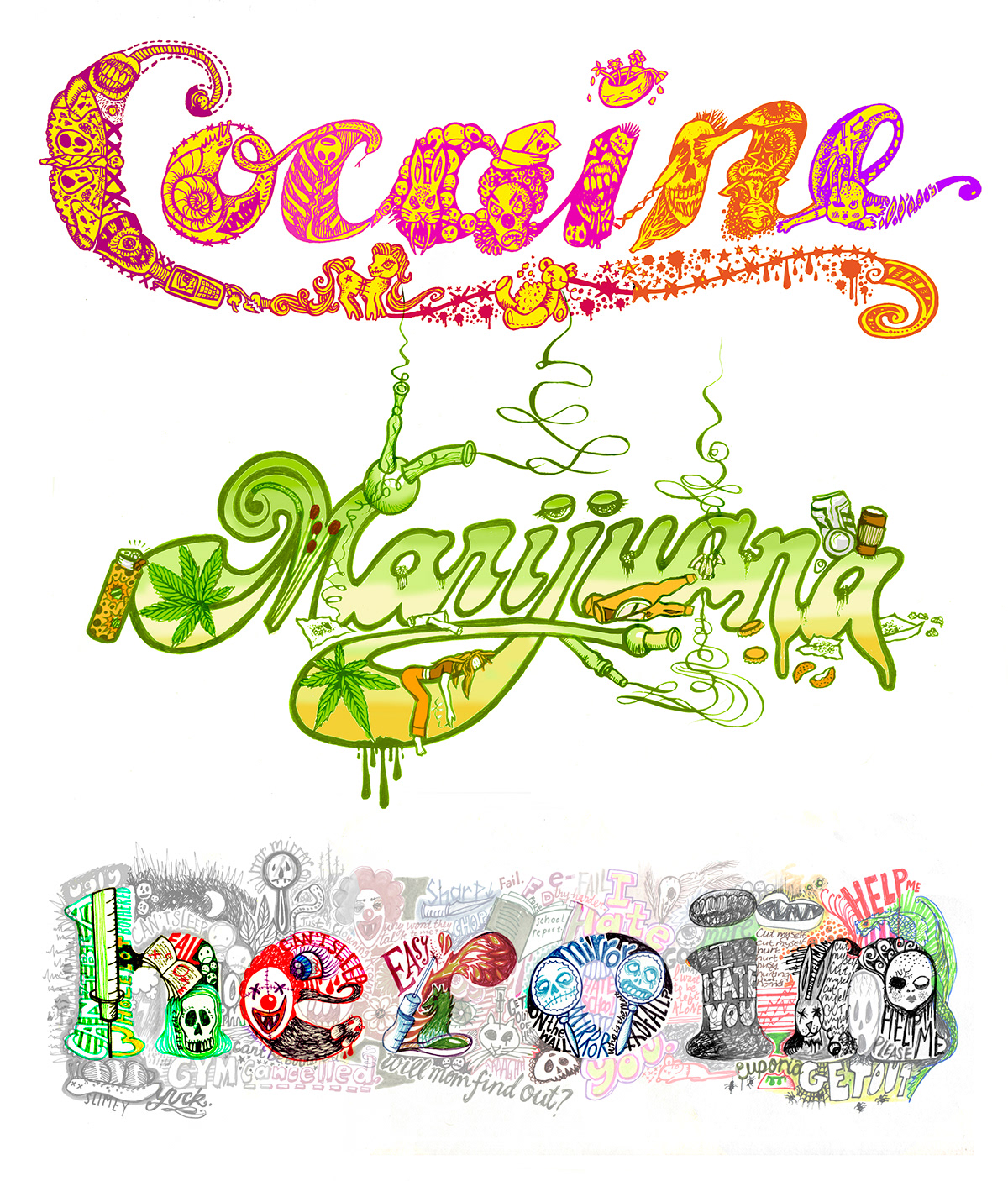 cocaine marijuana heroin Drugs narcotics weed coke