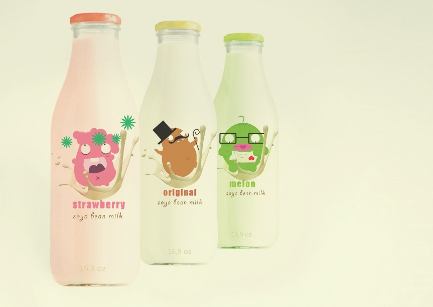 soy milk milk Soy Bean Pack package packaging design bottle drink beverage Health