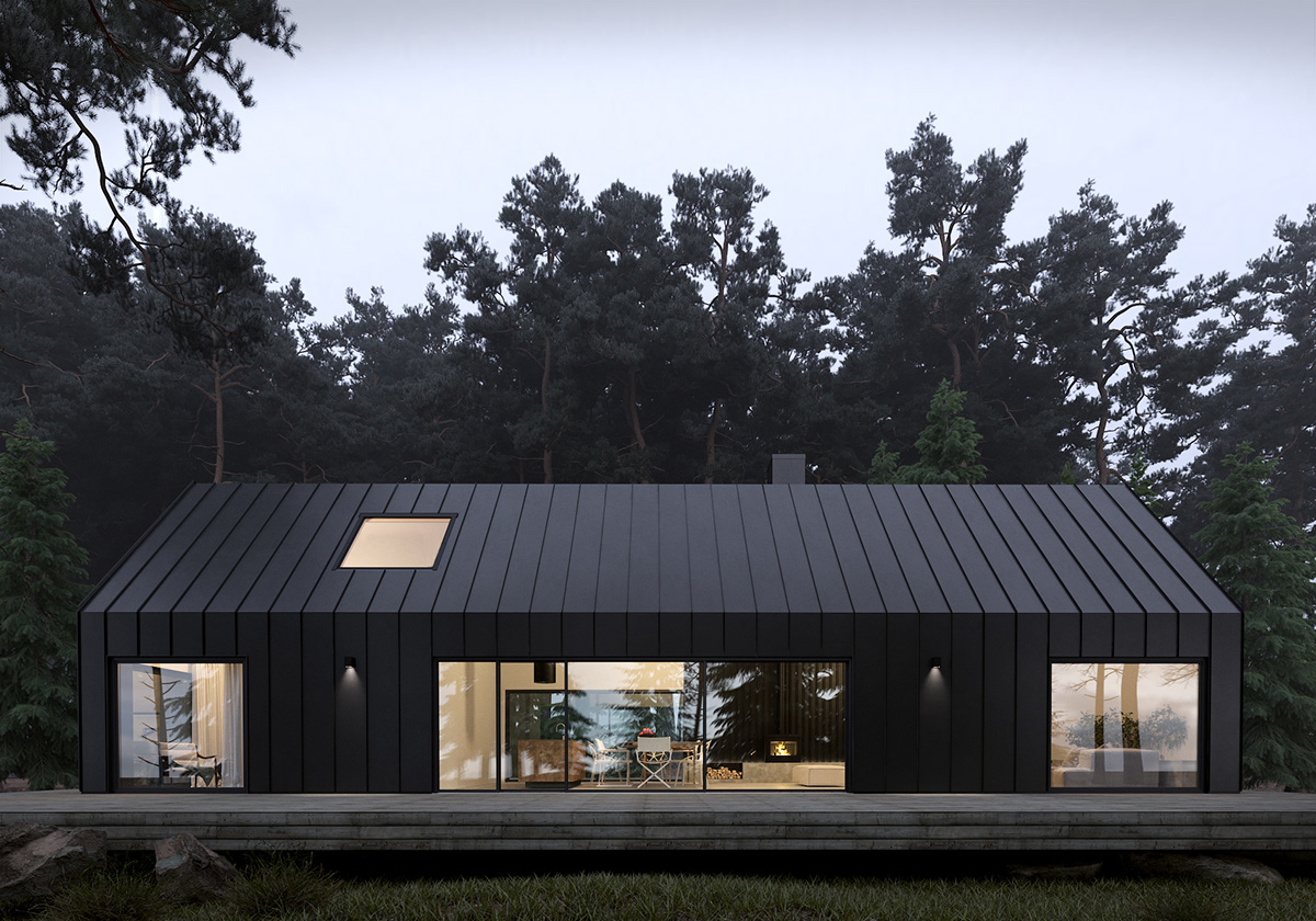 corona exterior visualization forestpro black house forest