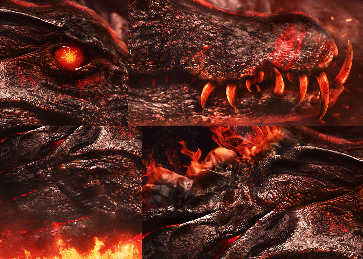 crocodile hell lava fire underground photomanipulation manipulation