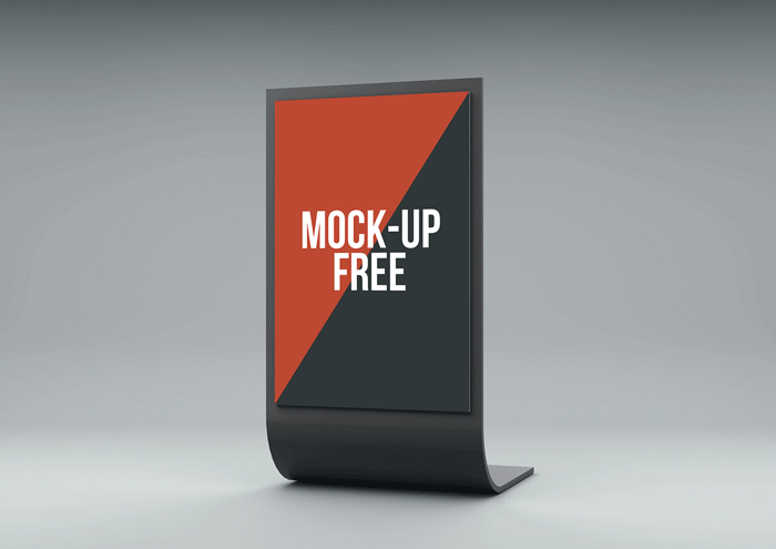 mock-up mock free download Display Stand psd Mockup curve curved Billboards signs