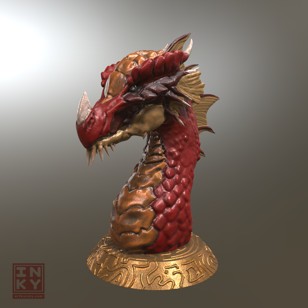 3d art 3D Coat 3D model 3d render creature Digital Art  dragon Dragon sculpture fantasy art sculpture
