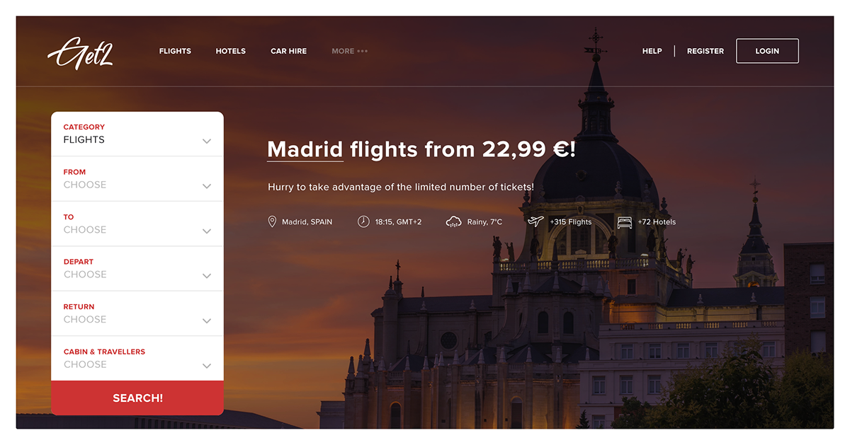 give away free psd travel agency template UI ux Website