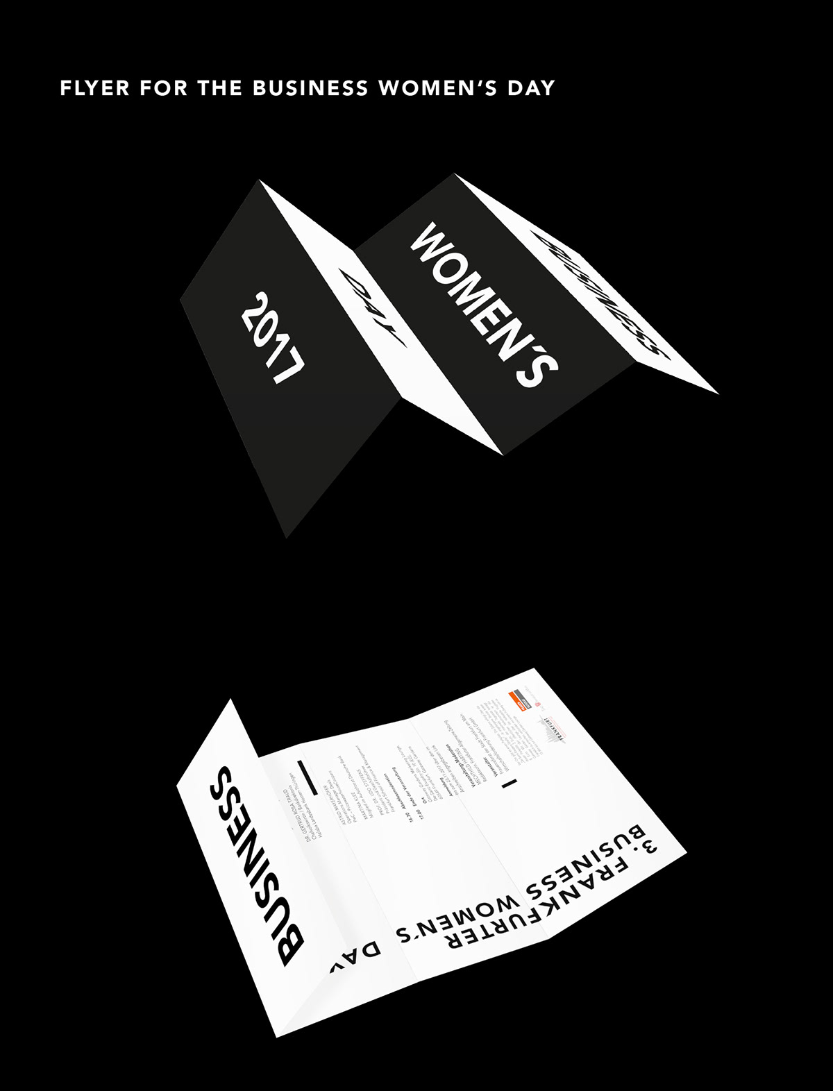 flyer black and white typography   folding technique reversible women minimal
