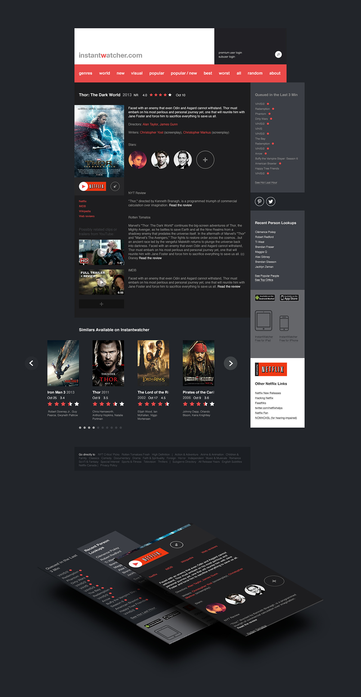 UI ux interactive design motion visual design Interface IxD redesign Website Responsive Netflix