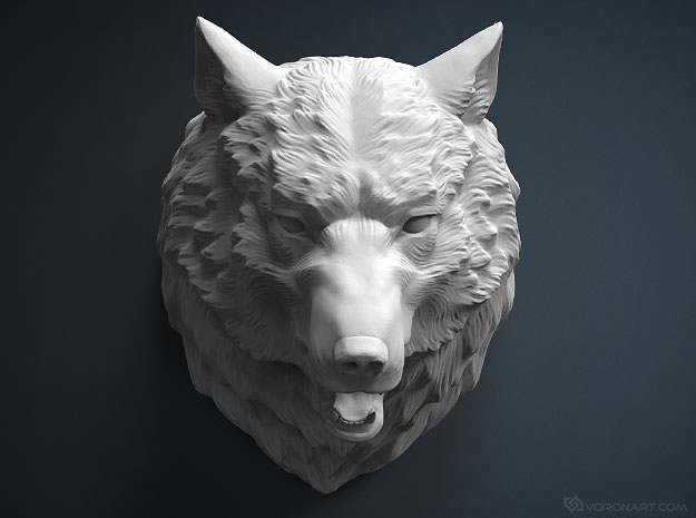 wolf head sculpture 3D-Print beas predator animal