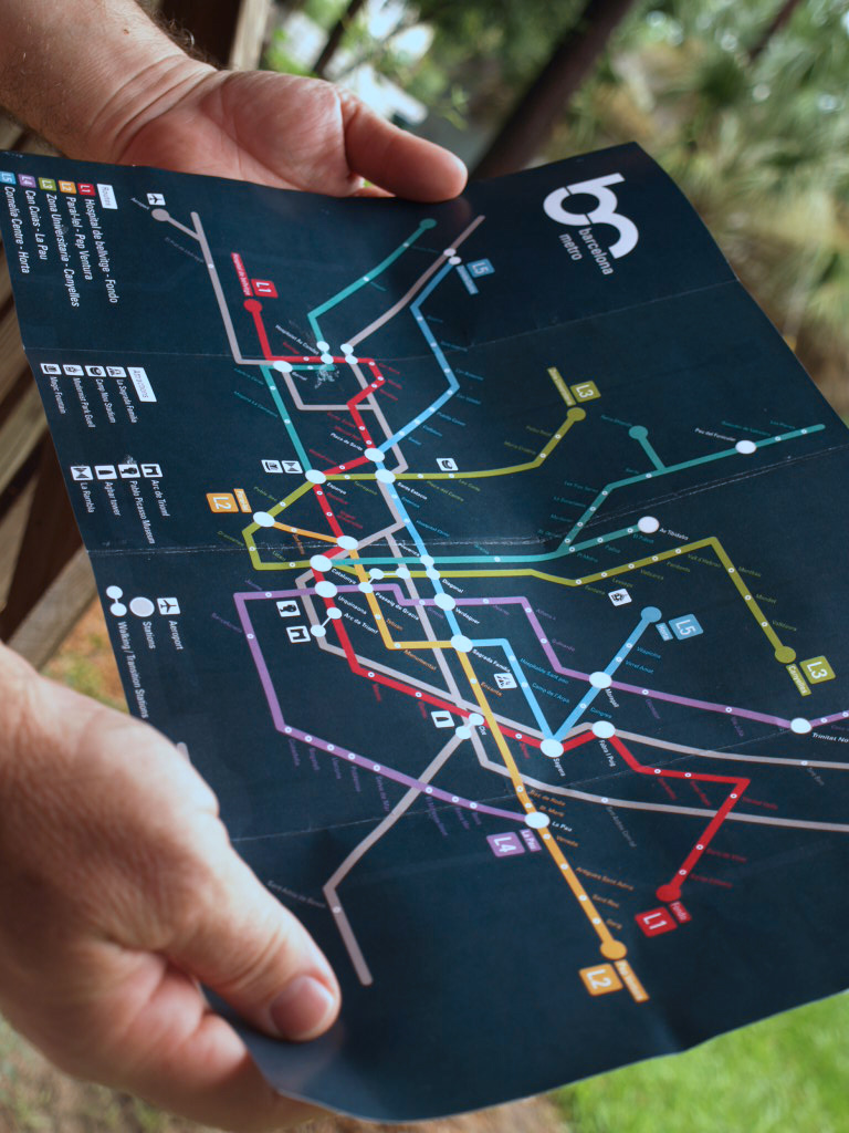 barcelona map infographic metro brochure