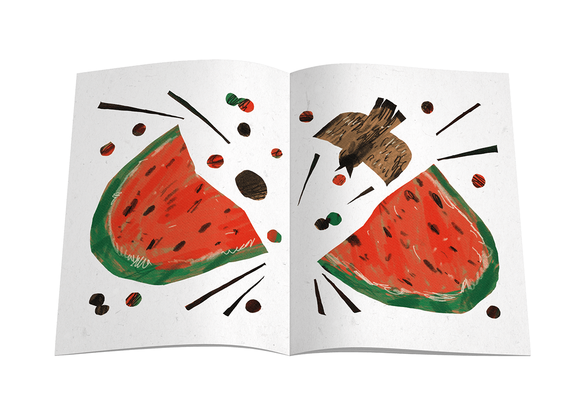 children's book digital illustration collage cutout