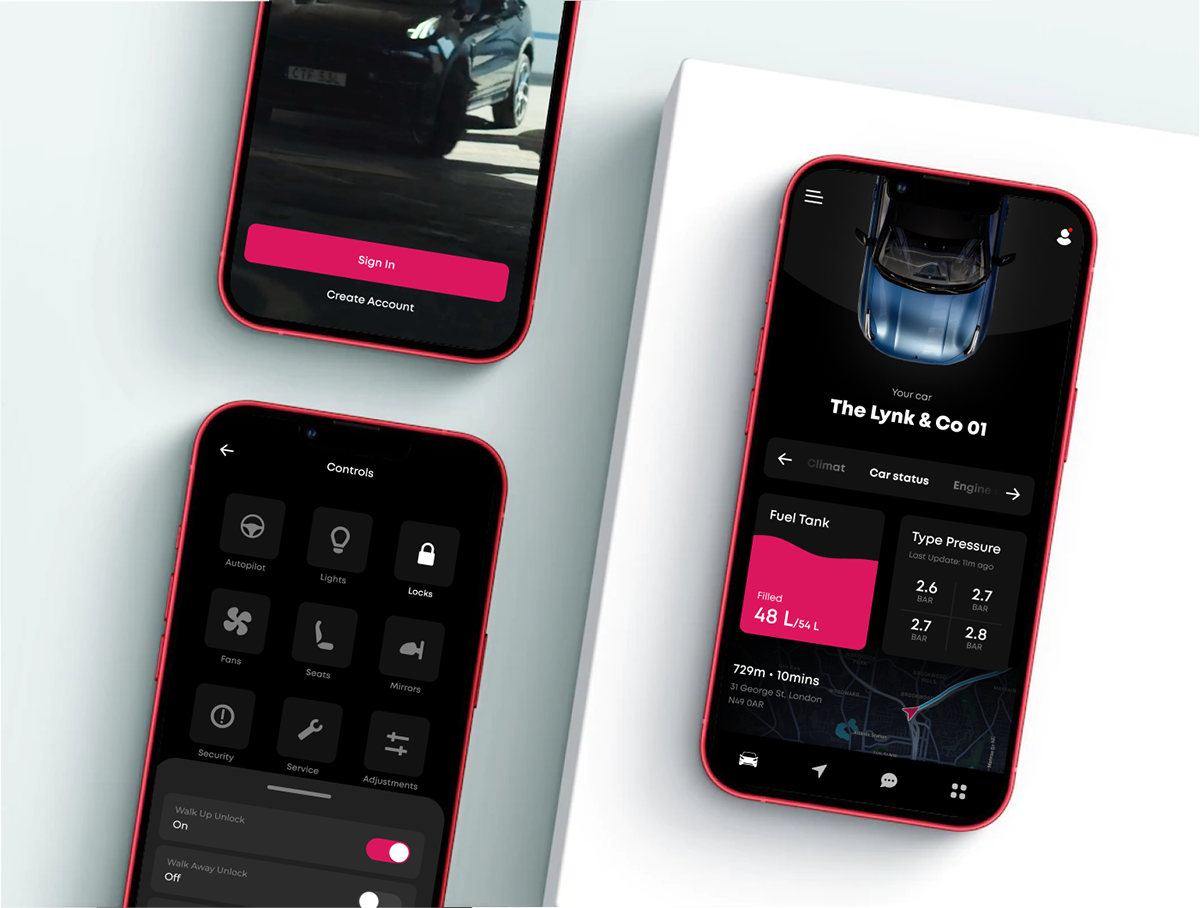 Auto automobile car car app control app control panel lynkco tesla Tesla App