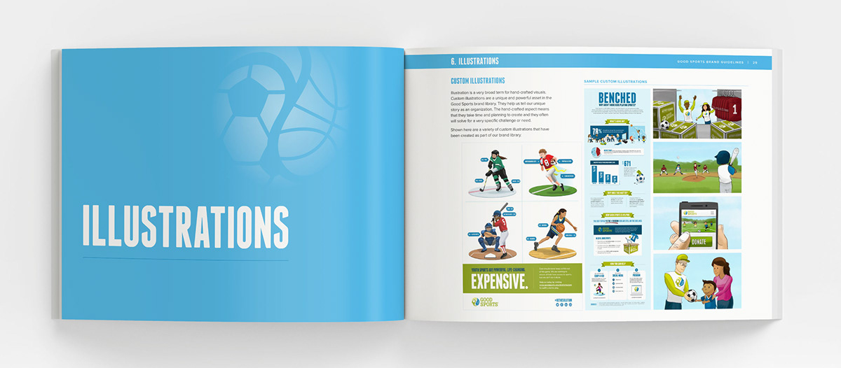 brand guide brand guidelines branding  Good Sports non-profit nonprofit sports