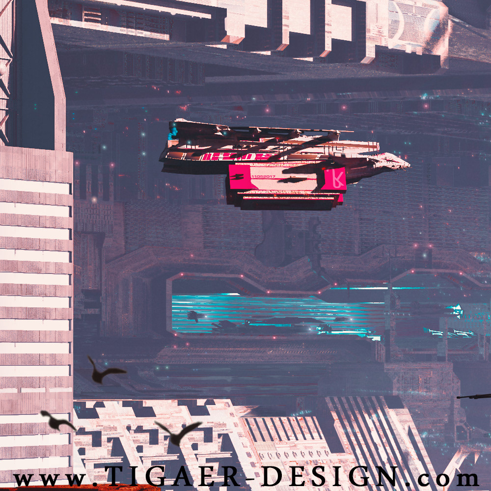city cityscape concept art Cyberpunk digital painting environment futuristic MORNING science fiction art Scifi