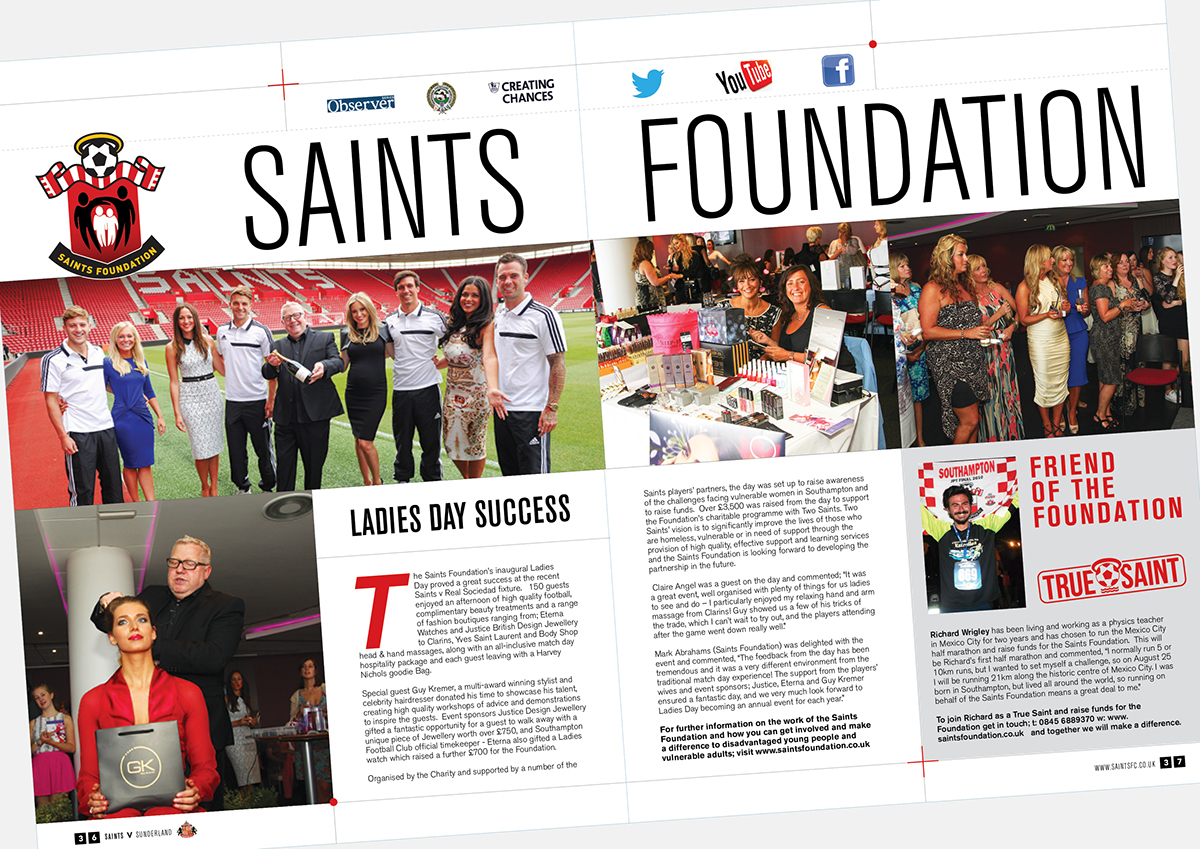 Southampton football magazine programme design barclayspremierleague saints graphic sport media Barclays premier league sport media