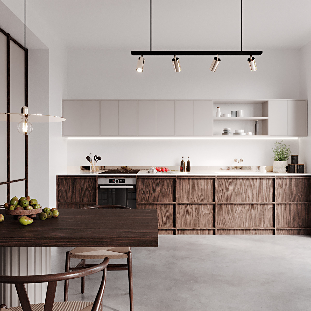 3dart 3ds max archviz CGI cloudy corona interior design  kitchen Scandinavian visualization
