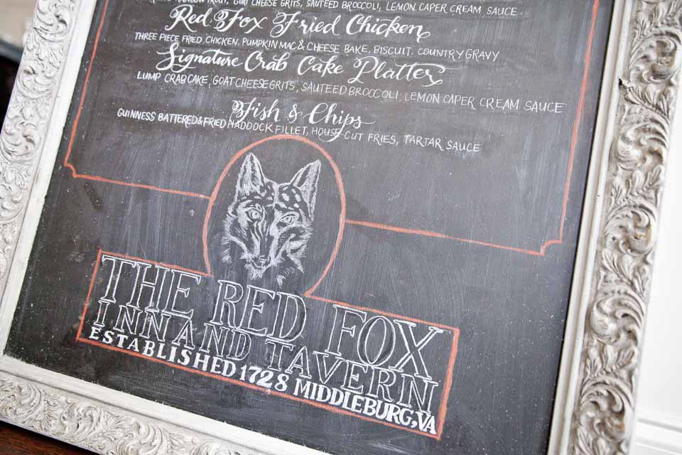 Chalkboard menu chalk restaurant business b2b FOX virginia