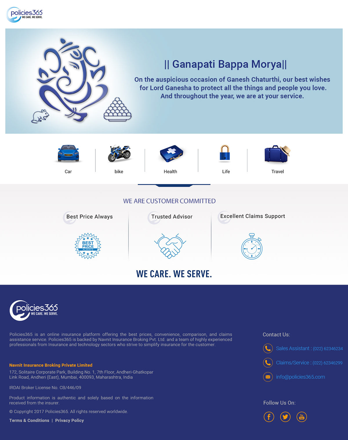 landing page insurance digital GANAPATI ganesh chaturthi Website policies 365