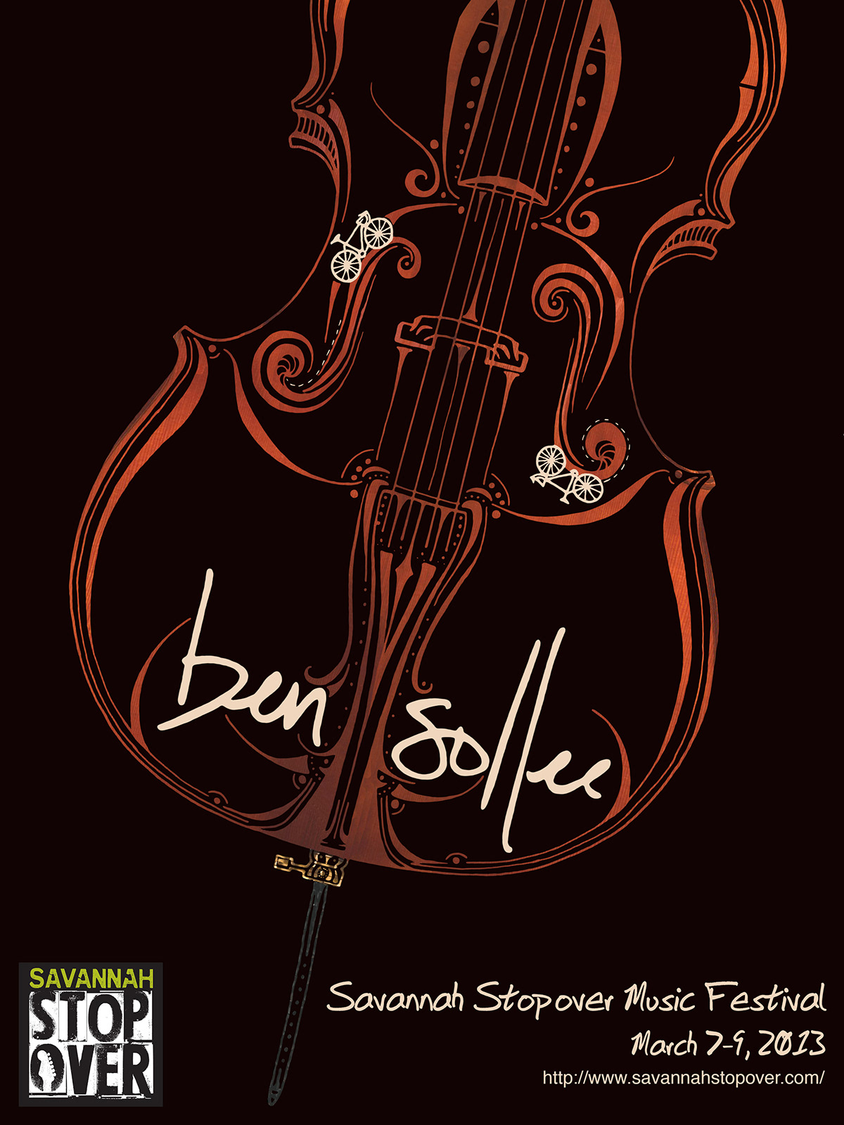 poster cello bycicles ben sollee