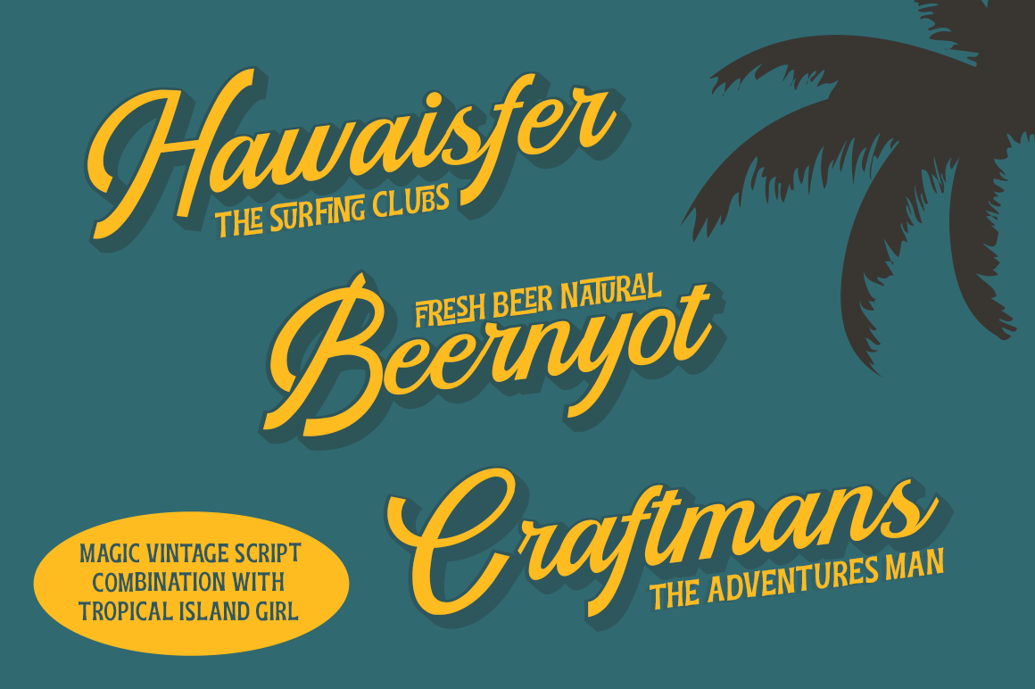 fontdesign Typeface typography   Logotype logos HAWAII Tropical summer font family Sun