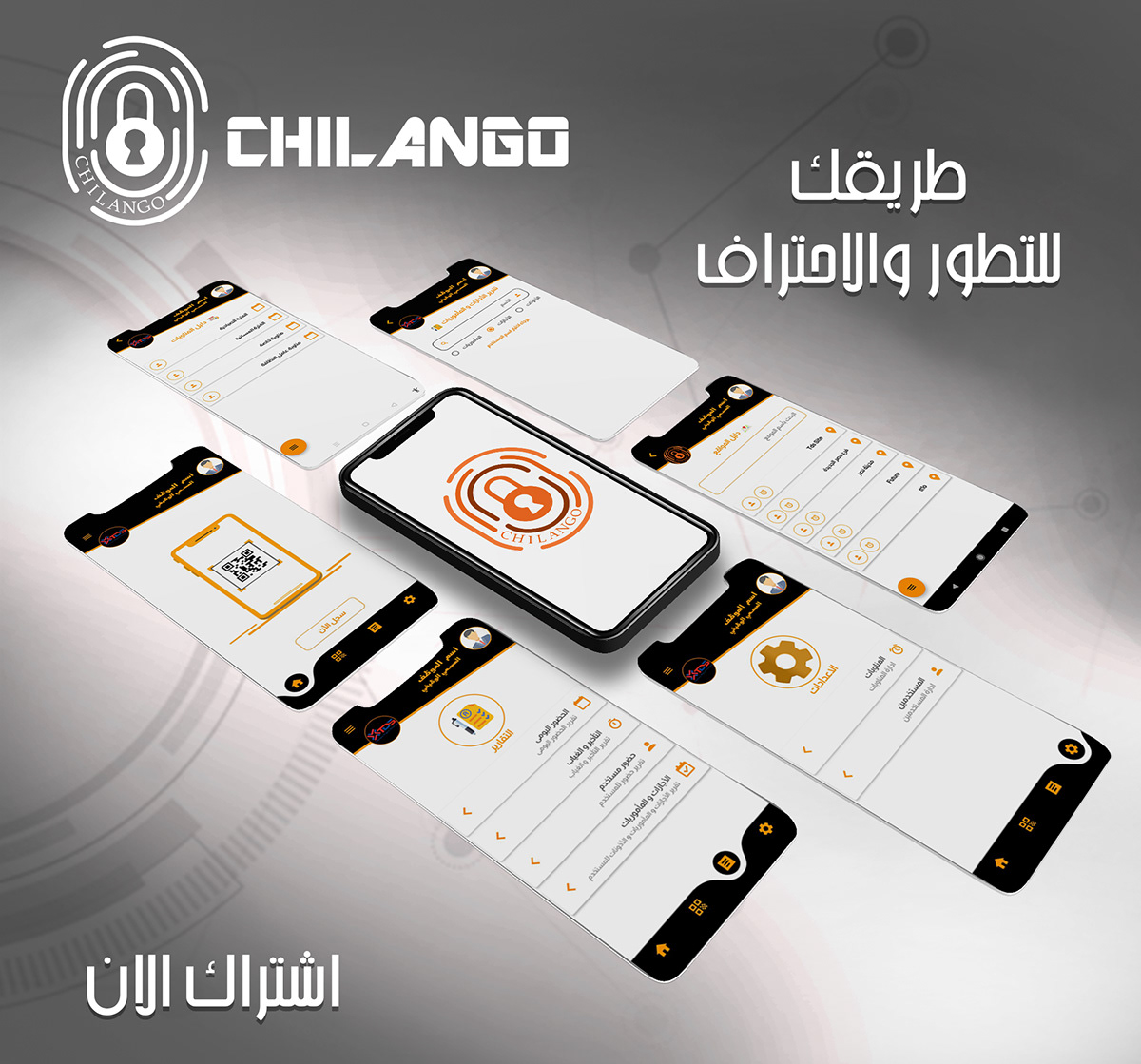 design Graphic Designer Social media post banner app application colors orange White