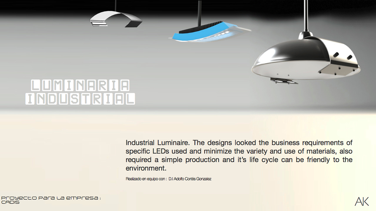 furniture School proyect Industrial Luminarie  design