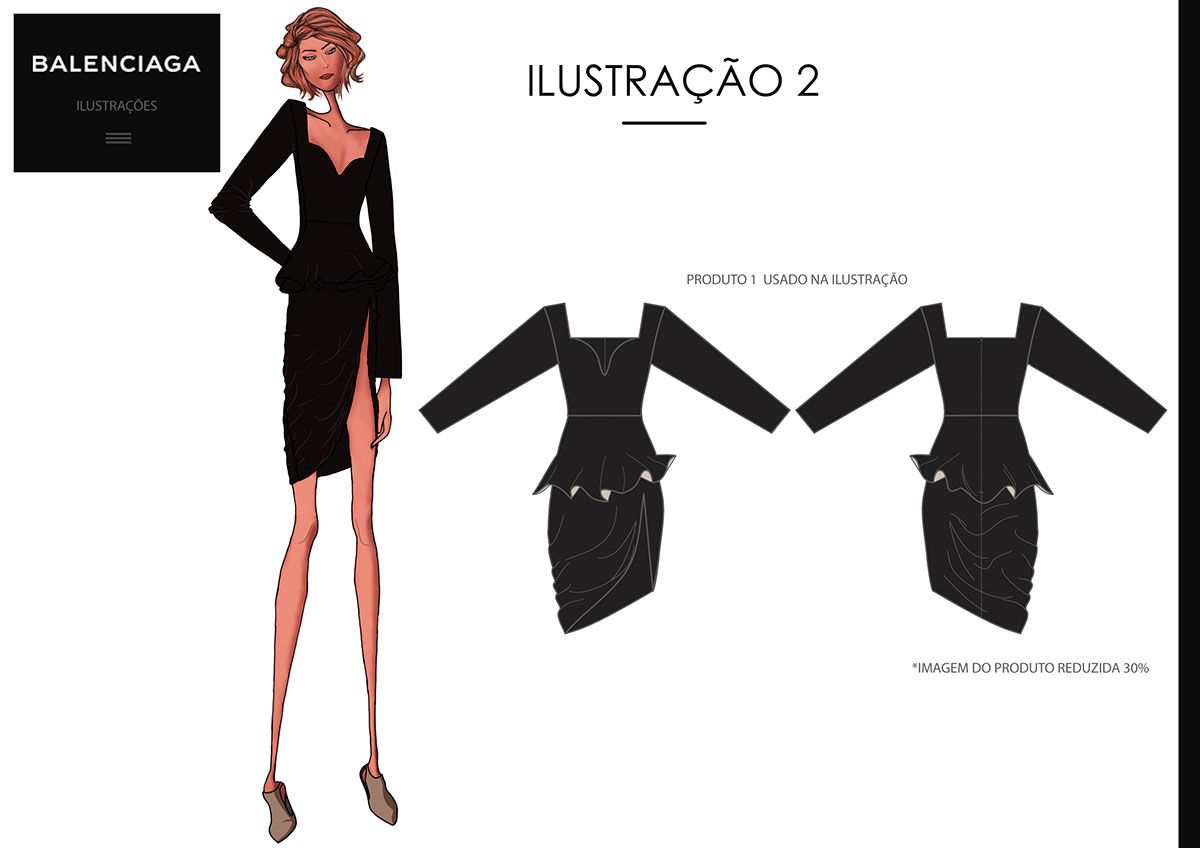 Balenciaga Fashion  ILLUSTRATION  fashion products moda Desenho Técnico plano de coleção