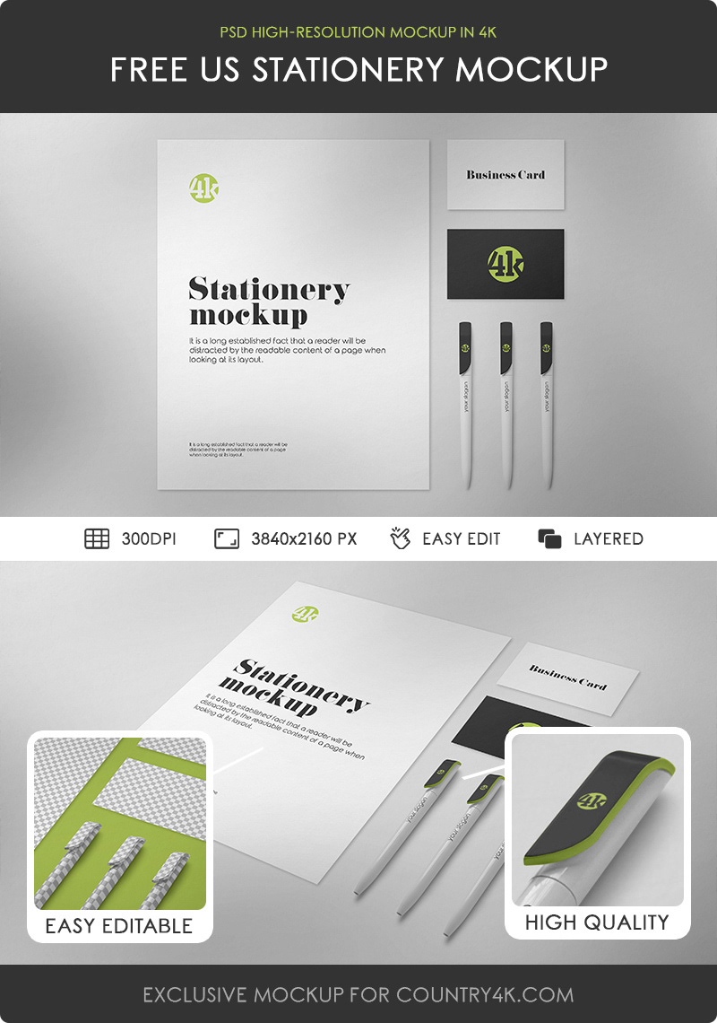 branding  business card free freebie identity Mockup Office paper Stationery us letter