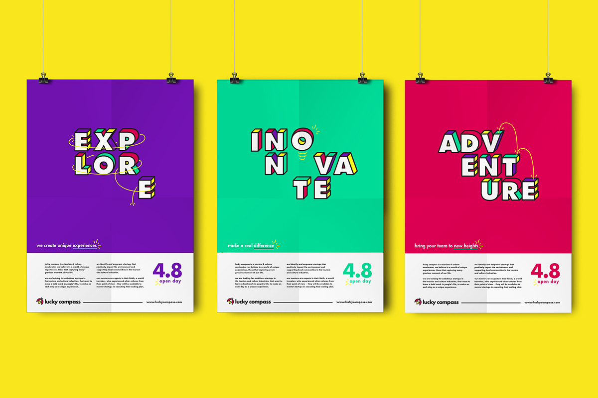 Adobe Portfolio branding  identify brand accelerator Website logo colorful posters illustrations
