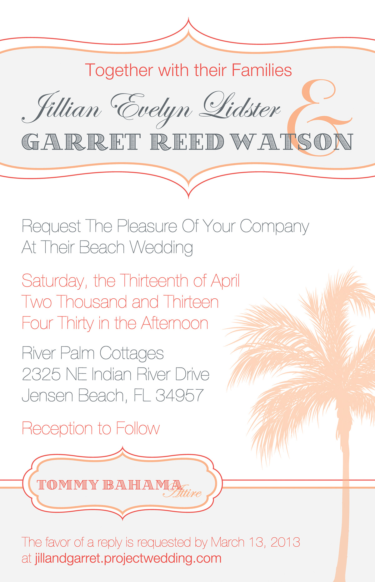 wedding invitation save the date postcard beach Tropical Stuart west palm beach south florida Stationery