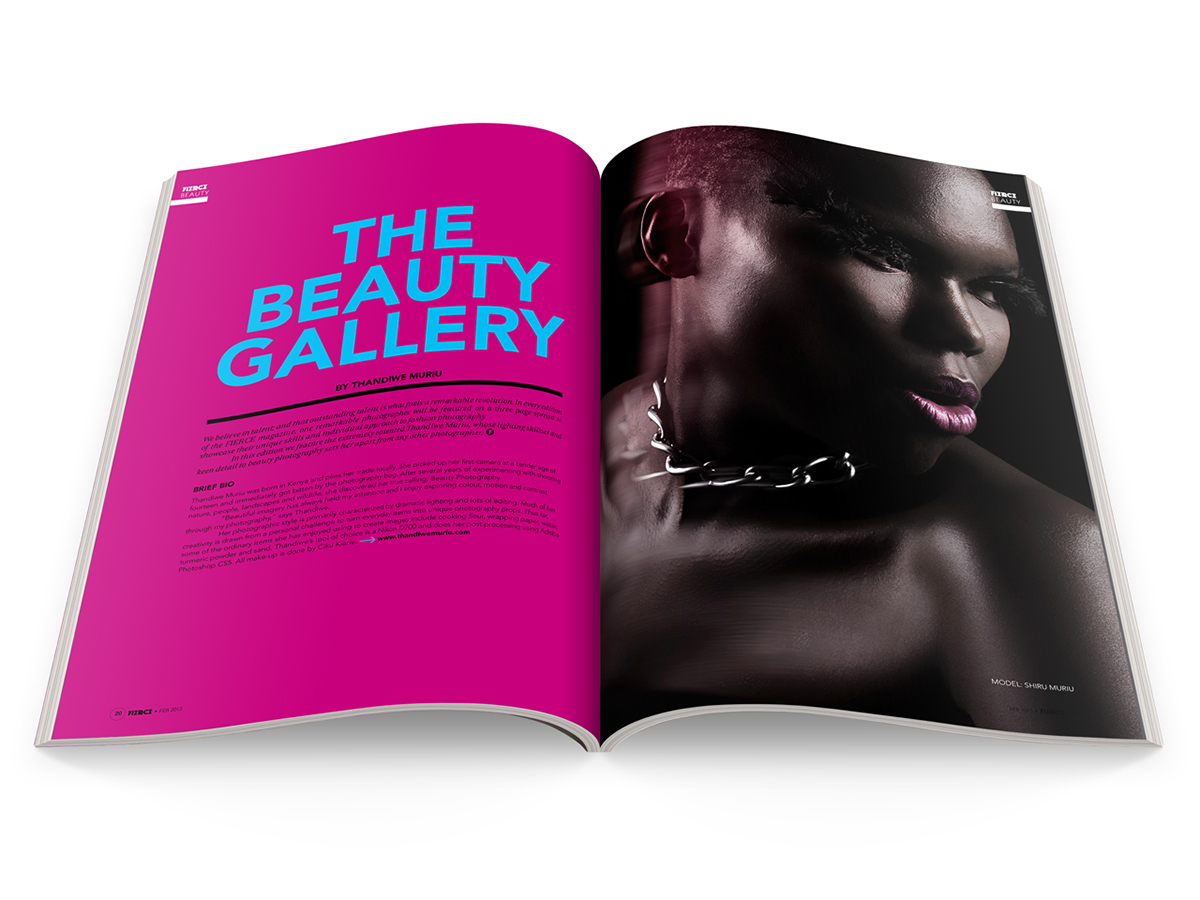 African Fashion kenyan fashion african models Kenyan Photography FIERCE MAGAZINE publication design indesign and layout