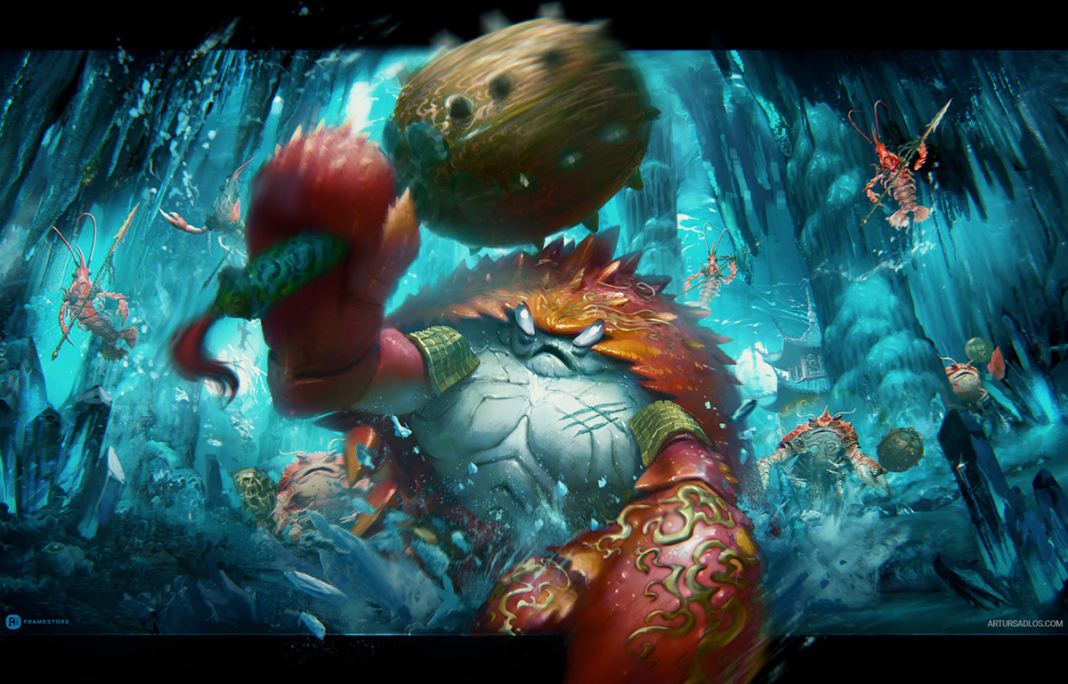 conceptart fantasyart chinese characterdesign conceptartist underwater themepark china EnviromentDesign digitalpainting