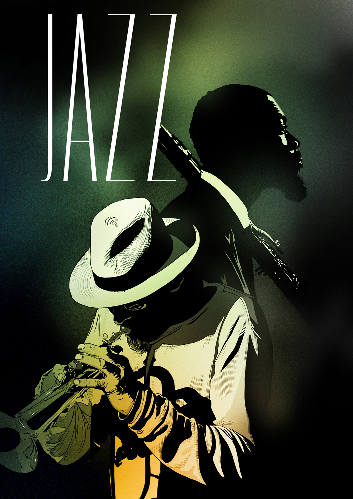 jazz portrait poster digital texture