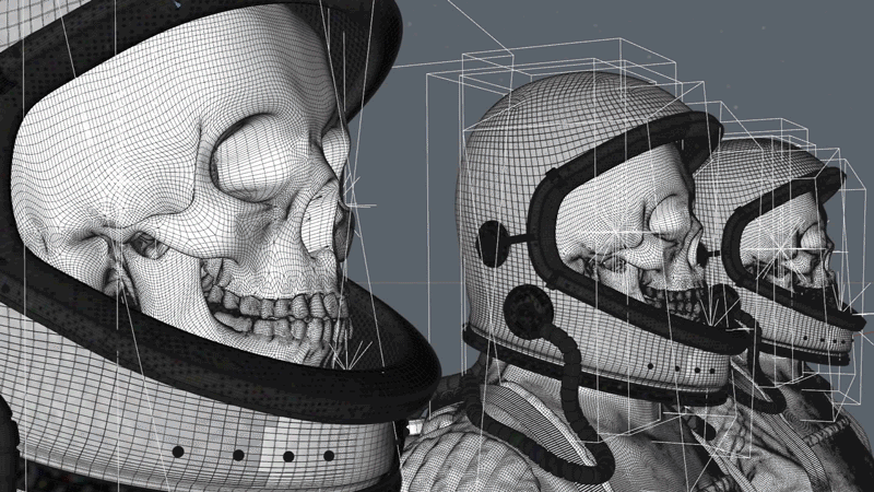 octane cinema4d Space  3D Maya sci-fi skull futuristic maxon astronaut