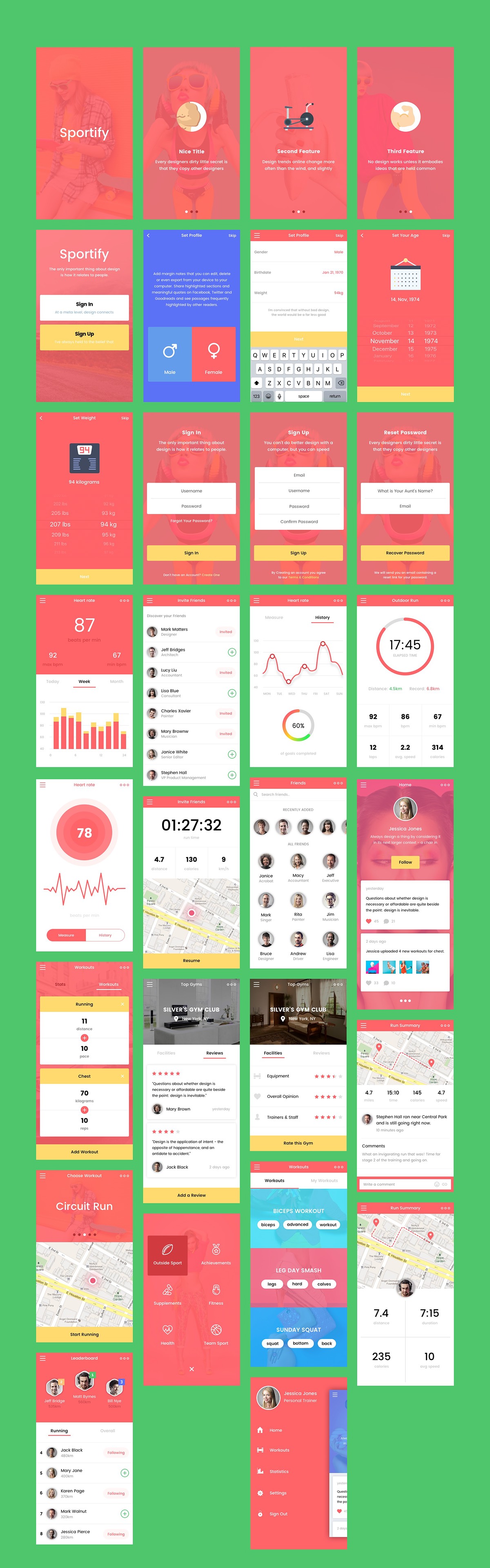 sport fitness app Appdesign ios UI uikit