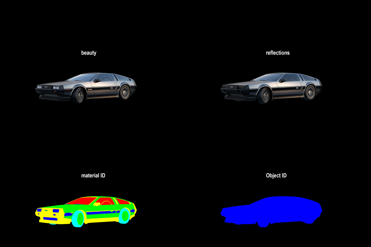 DeLorean sports car mental ray 3ds max car rendering compositing