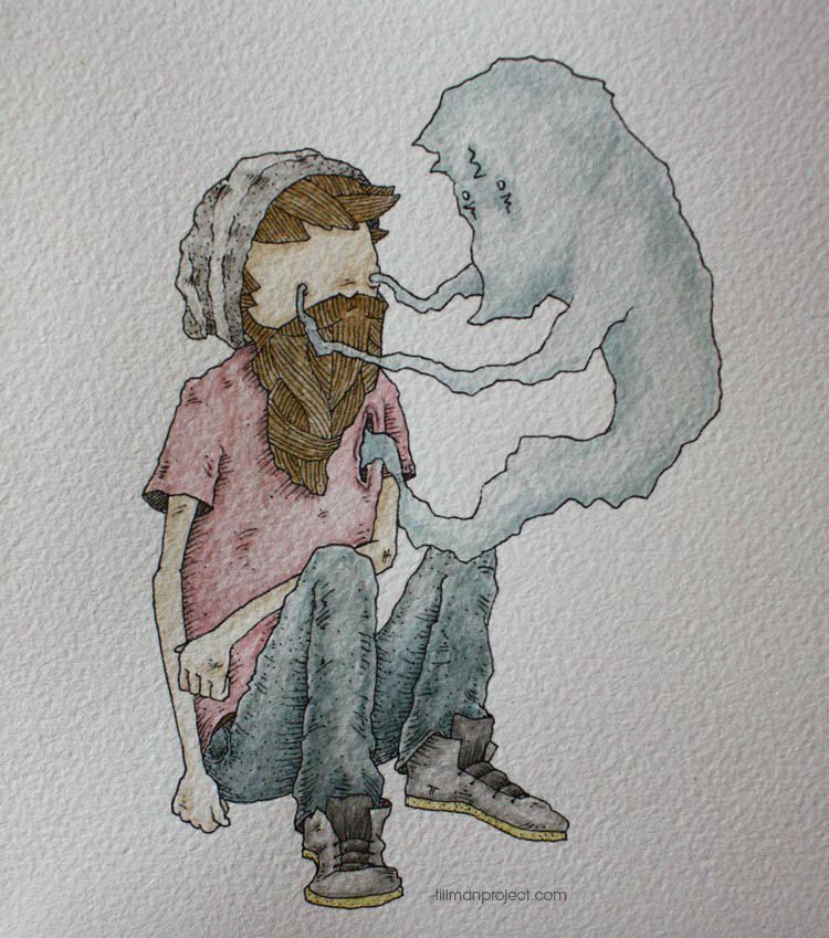 beard ghost watercolor Daydream Dreaming