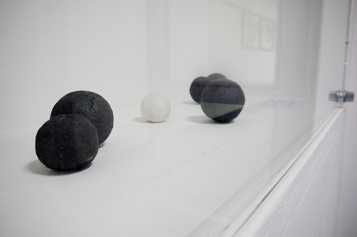 ceramics   space  art  sculpture  Black  ball  meteorite