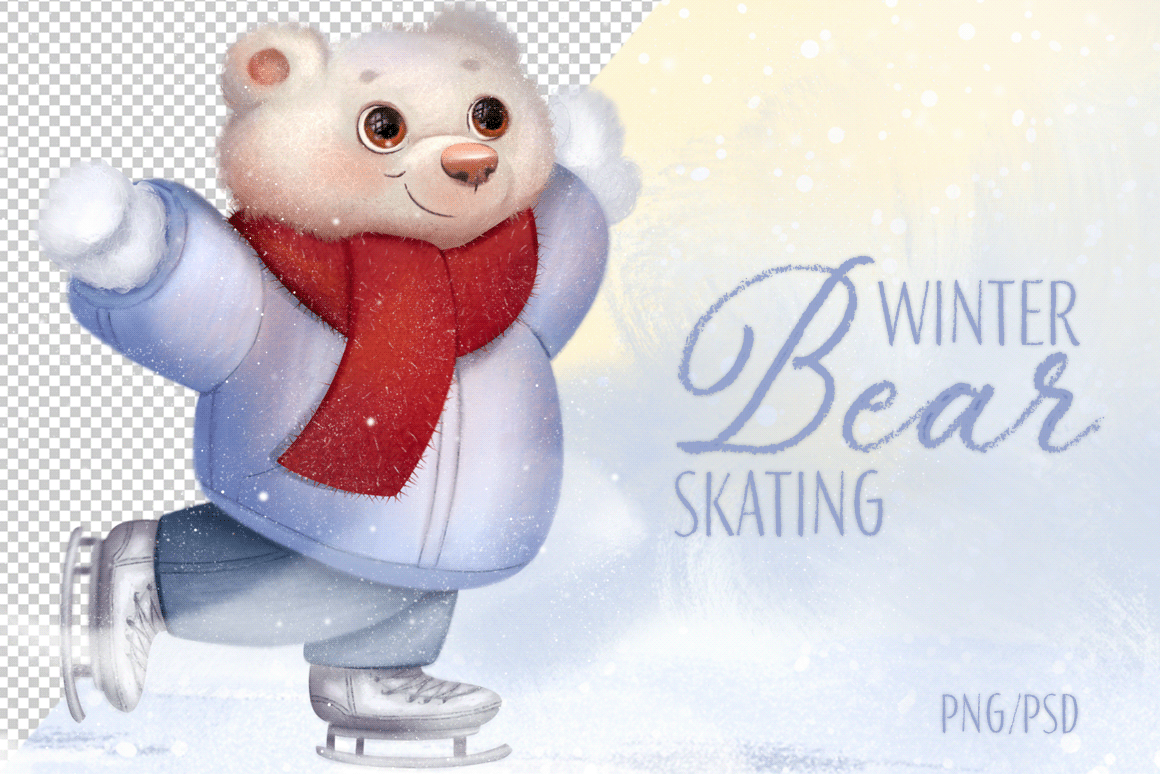 ILLUSTRATION  Digital Art  cartoon Drawing  Procreate Polar Bear bear illustration teddy bear cute digital illustration