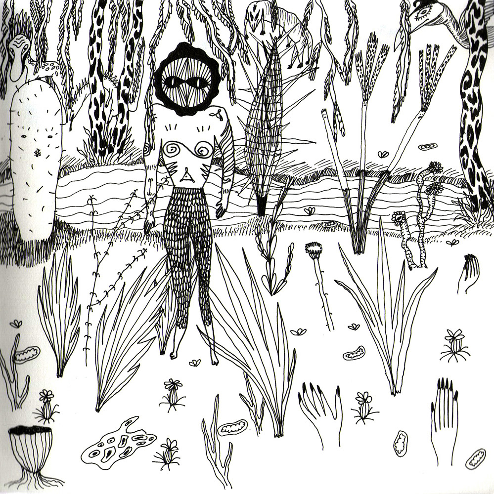 author book in progress Scatches chun achpu kice balam hynek desert greenhouse oasis mythology imaginary story myths fairytale aquarelle