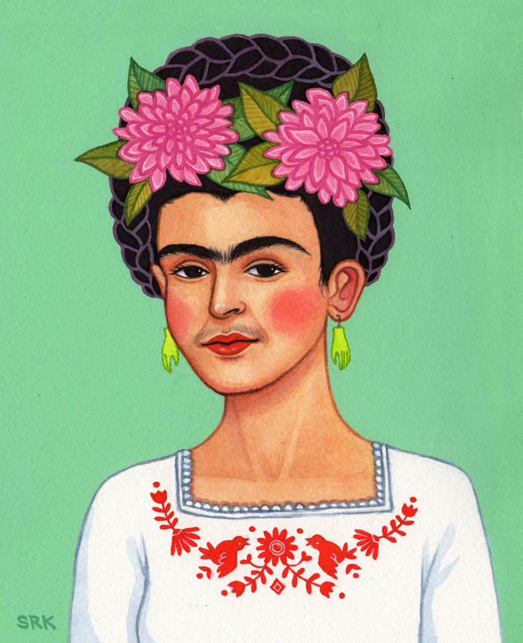 Frida Kahlo frida portrait celebrity portrait artist portrait painter Mexican artist mexico feminist feminism